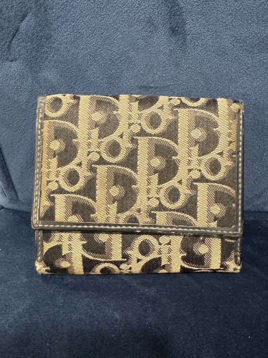 Dior Handbags - Dior Black and Cream Monogram Continental Wallet